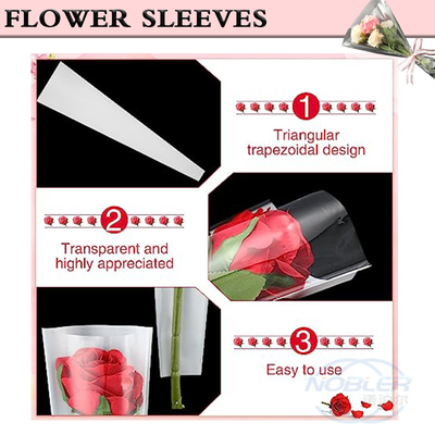 明確な花の花束はローズの単一の包装紙のための花束袋にスリーブを付ける