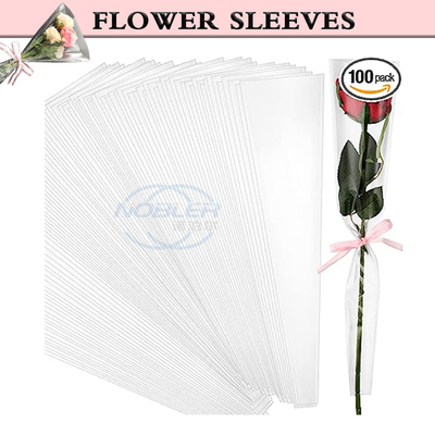 明確な花の花束はローズの単一の包装紙のための花束袋にスリーブを付ける