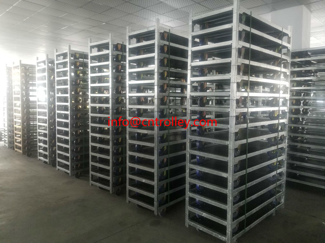 亜鉛メッキされたホット亜鉛デンマークフラワーカートは、天然木仕上げと棚あたり40KGの積載能力を提供し、商業用花の取り扱いに適しています。